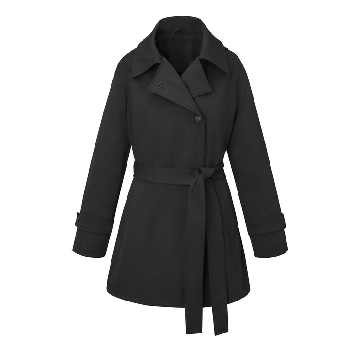 Trench coat donna elegante con cintura, stile classico e versatile, perfetto per ogni outfit primaverile.