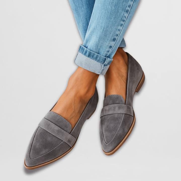 Mocassini donna comodi in pelle scamosciata, stile slip-on casual per un comfort quotidiano e moda autunnale.