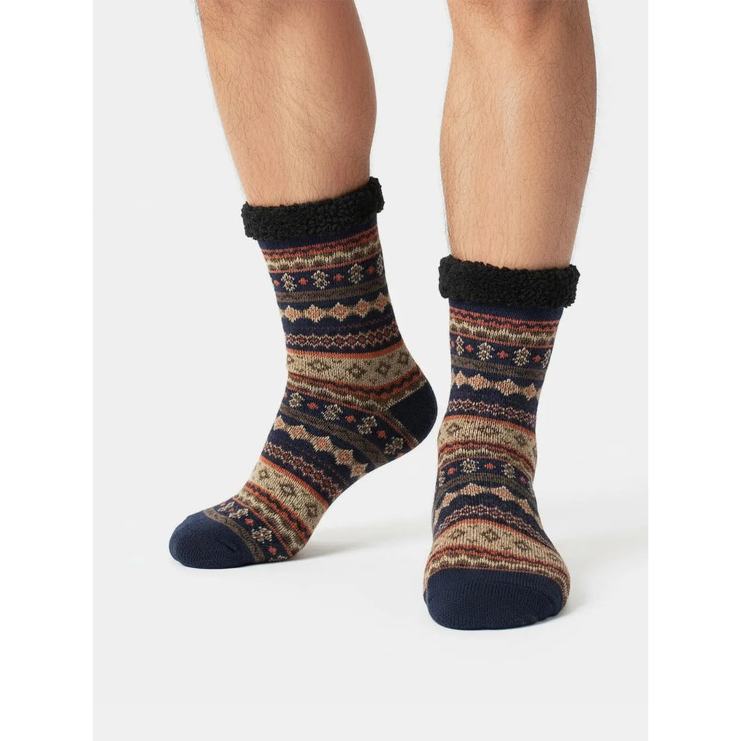 Calze pantofola donna design a maglia, interno morbido e suola antiscivolo. Calore e sicurezza in casa.
