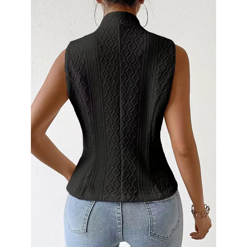 Gilet donna primaverile/autunnale elegante, con bottoni e scollo a V, per un outfit sofisticato e moderno.