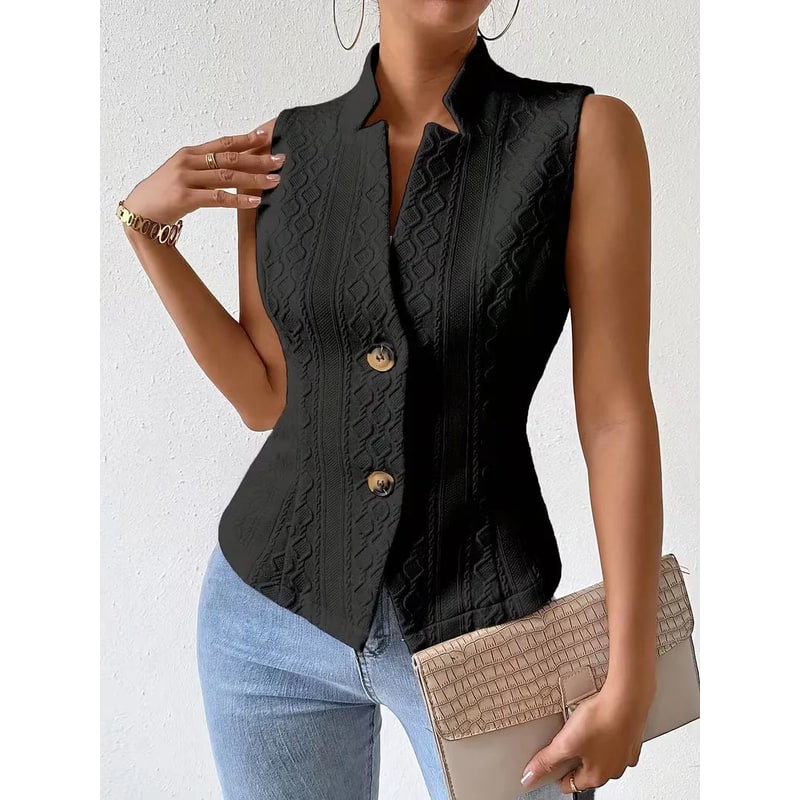 Panciotto da donna elegante, stile sofisticato, senza maniche, ideale per business casual e look da ufficio.