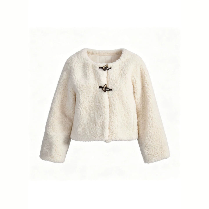 Giacca corta donna casual con alamari, ideale per autunno/inverno, unisce stile e calore unico. Moda femminile confortevole.