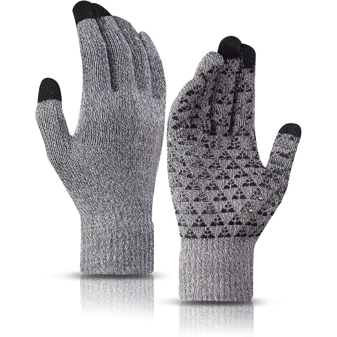 Guanti invernali touchscreen donna, caldi e sportivi, con palmo in silicone antiscivolo per corsa e ciclismo.