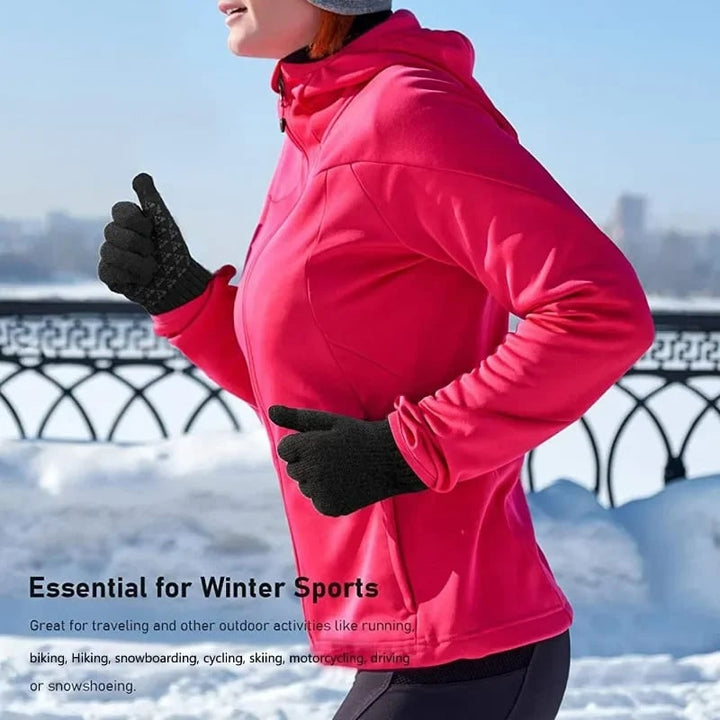 Guanti donna invernali termici, touchscreen, con silicone antiscivolo per sport come ciclismo e corsa.
