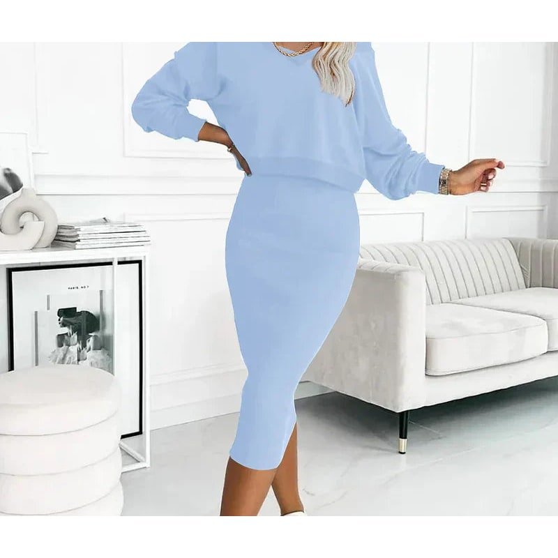 Set midi donna senza maniche: vestito aderente e top corto. Completo due pezzi ideale per comfort ed eleganza.
