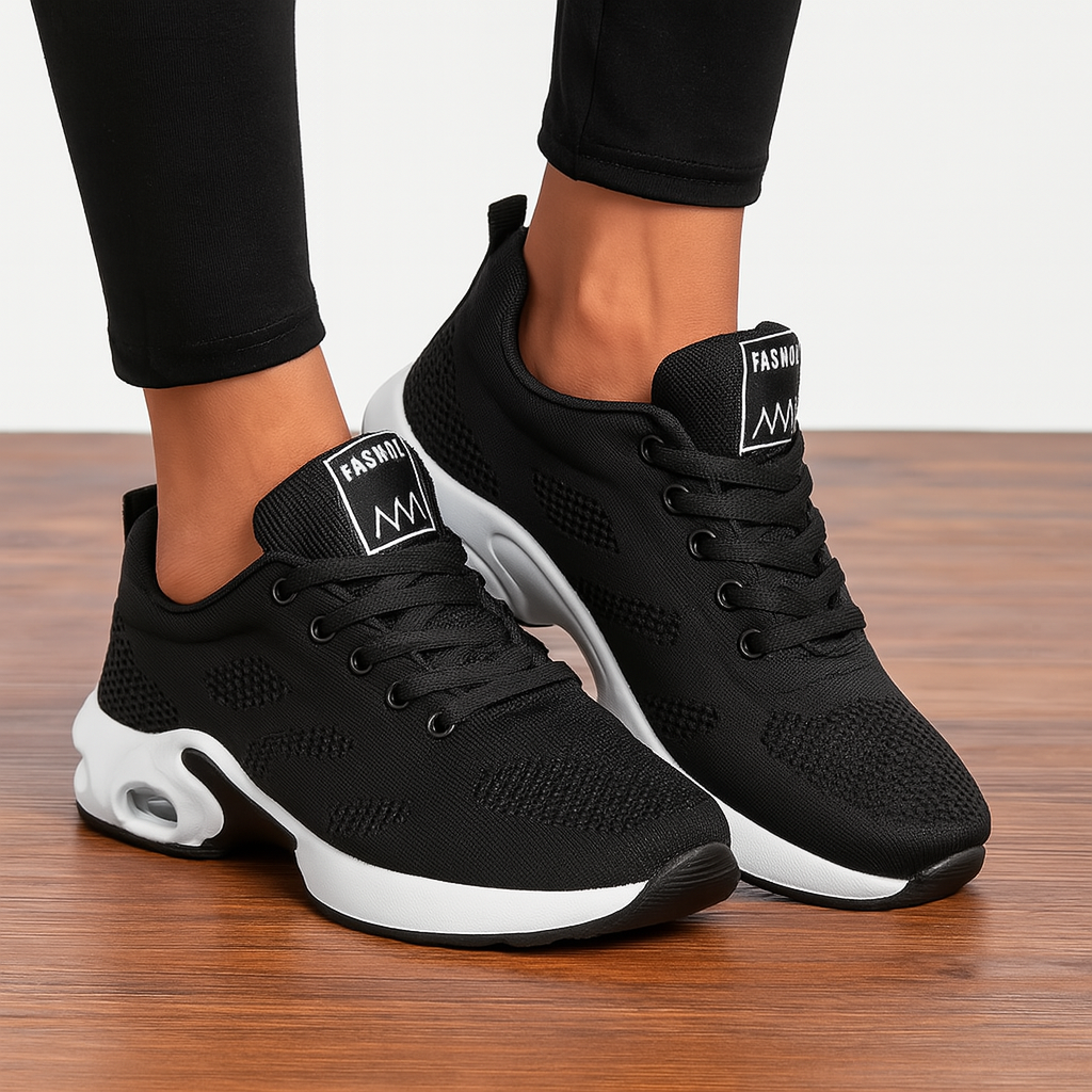 Scarpe donna da camminata ammortizzate, sneakers sportive traspiranti per comfort quotidiano e passeggio.