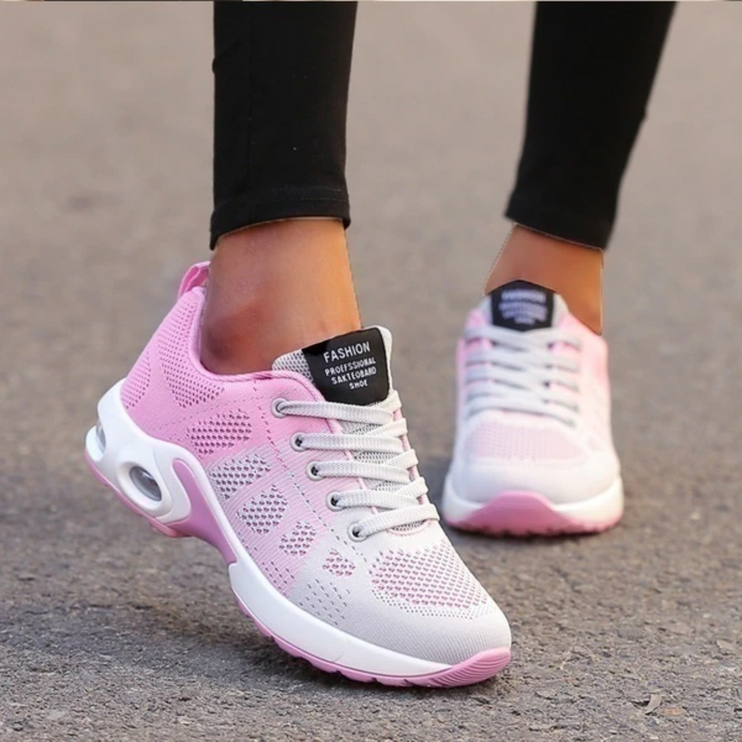 Scarpe sportive donna traspiranti, sneakers ammortizzate per camminata, ideali per allenamento e tempo libero.
