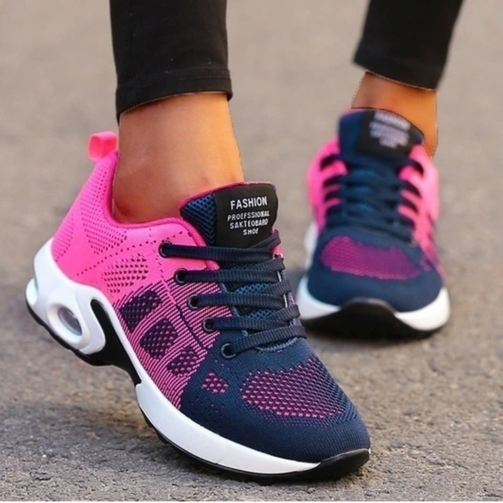 Calzature donna ammortizzate, sneakers da camminata per passeggio, comfort superiore per attività quotidiane.