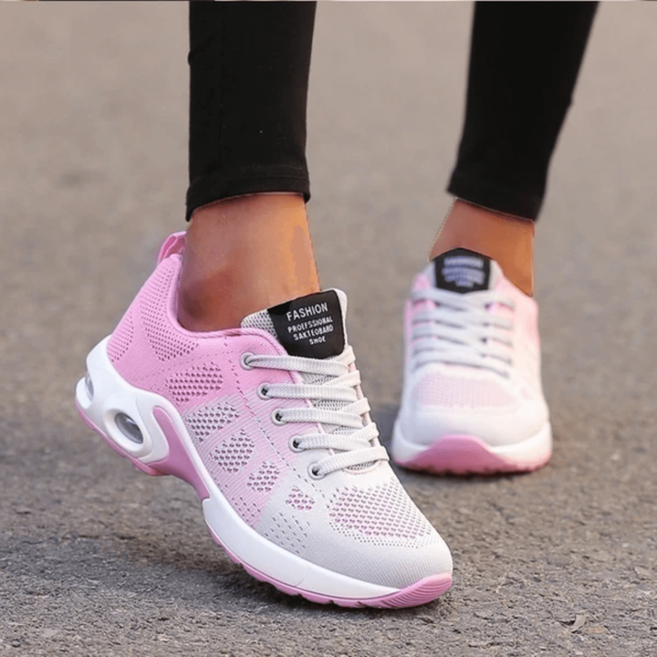 Moda donna: scarpe casual da passeggio leggere, ammortizzate con Air Cushion per comfort quotidiano.