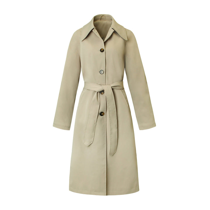 Trench donna impermeabile con cintura in vita e maniche raglan, capospalla moda femminile per look raffinati.