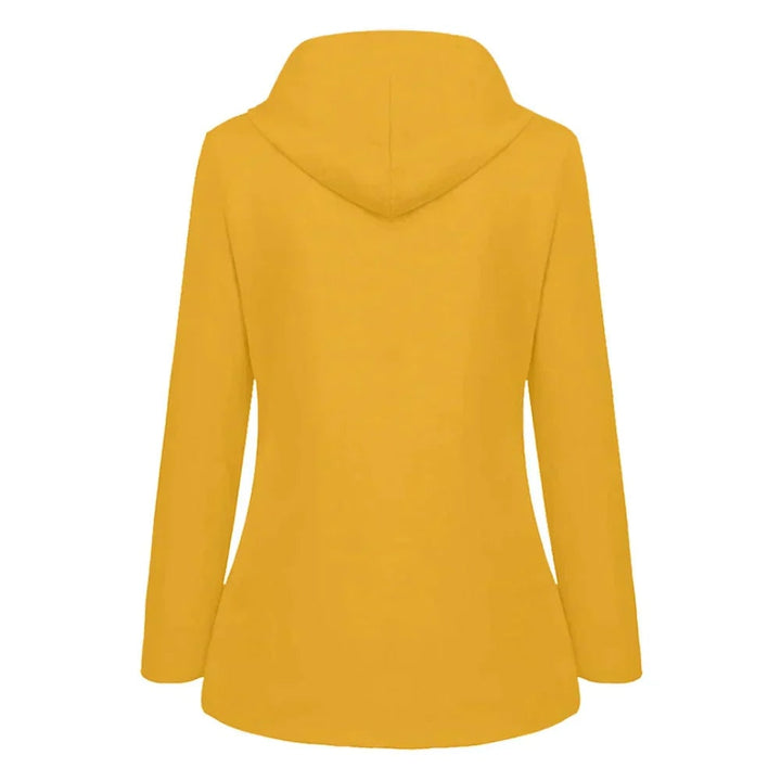 Moda donna: giacca impermeabile con cappuccio, fodera in pile. Ideale per outfit casual, abbigliamento esterno contro la pioggia.