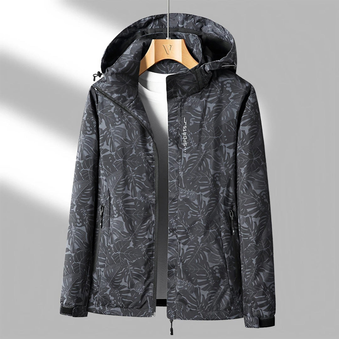 Giacca primaverile/autunnale donna con design foglie, leggera e impermeabile per il tuo stile casual.