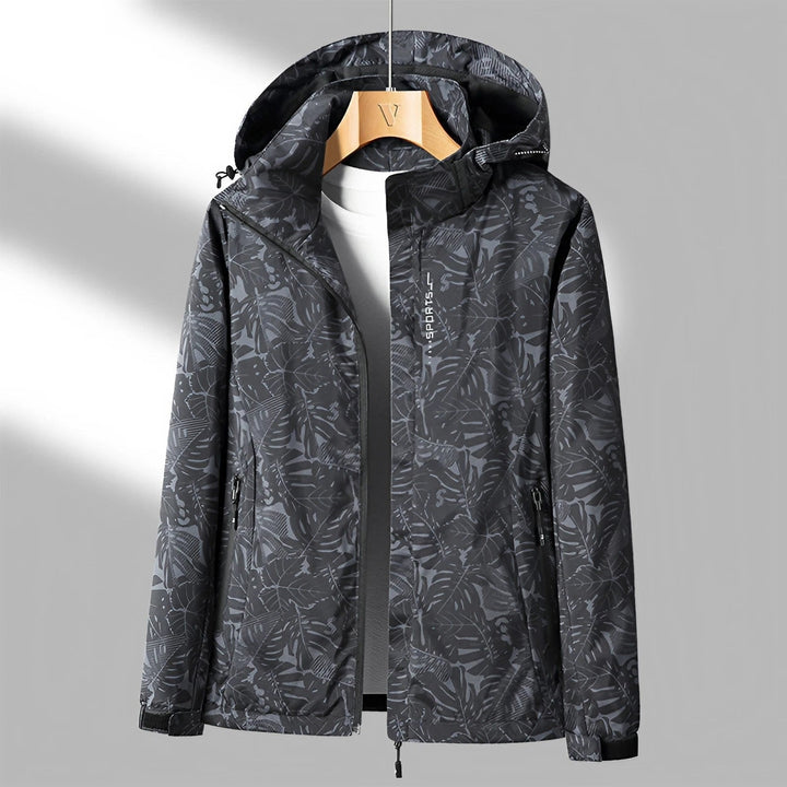 Giacca primaverile/autunnale donna con design foglie, leggera e impermeabile per il tuo stile casual.