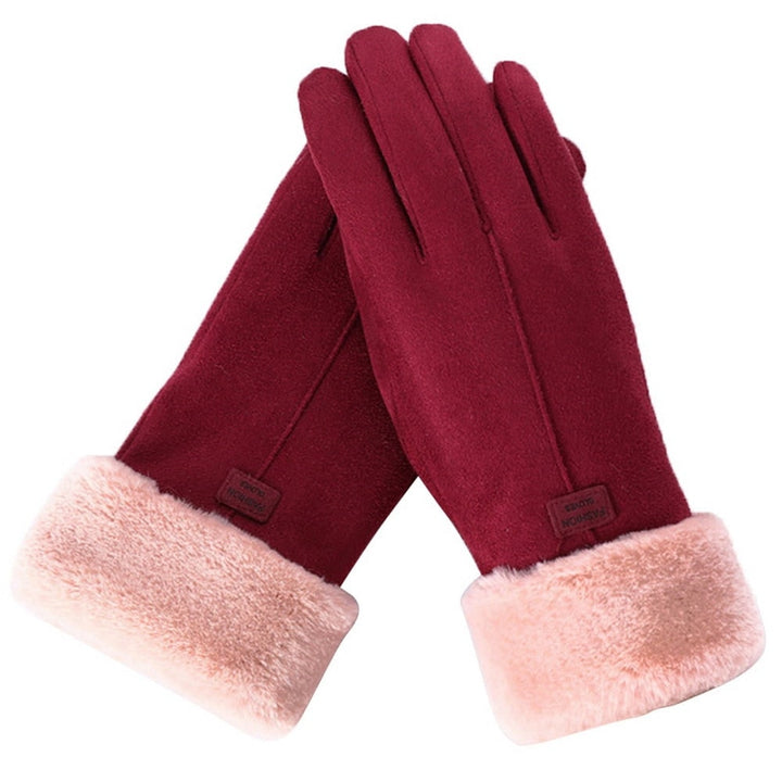 Regalo donna ideale: guanti invernali in finta pelle scamosciata e pelliccia sintetica, morbidi e caldi.