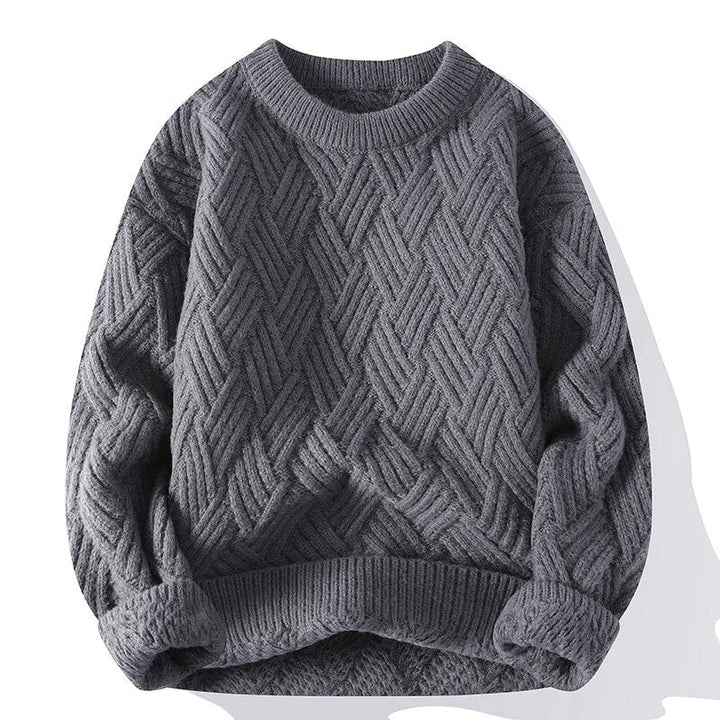 Maglione uomo vintage caldo, girocollo, perfetto per l'inverno. Stile retrò elegante per ogni outfit casual.