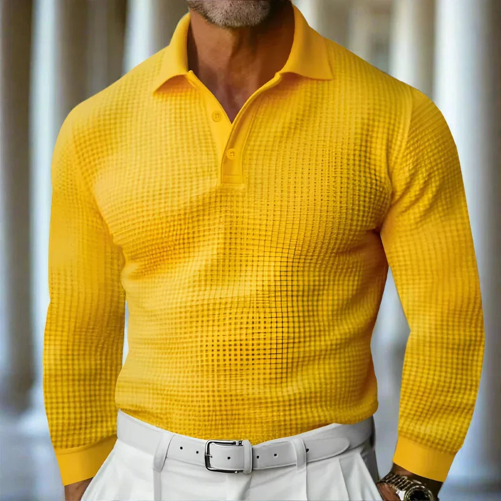 Moderna polo uomo in maglieria con zip, per un look casual ed elegante adatto alla stagione fredda.