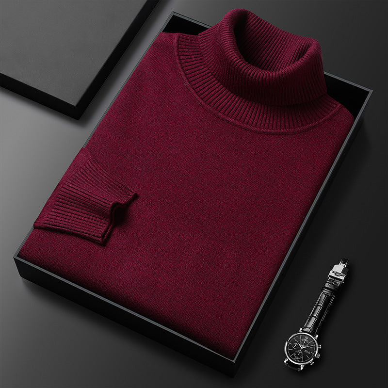 Maglione uomo collo alto slim fit, elegante, caldo e confortevole per l'inverno.